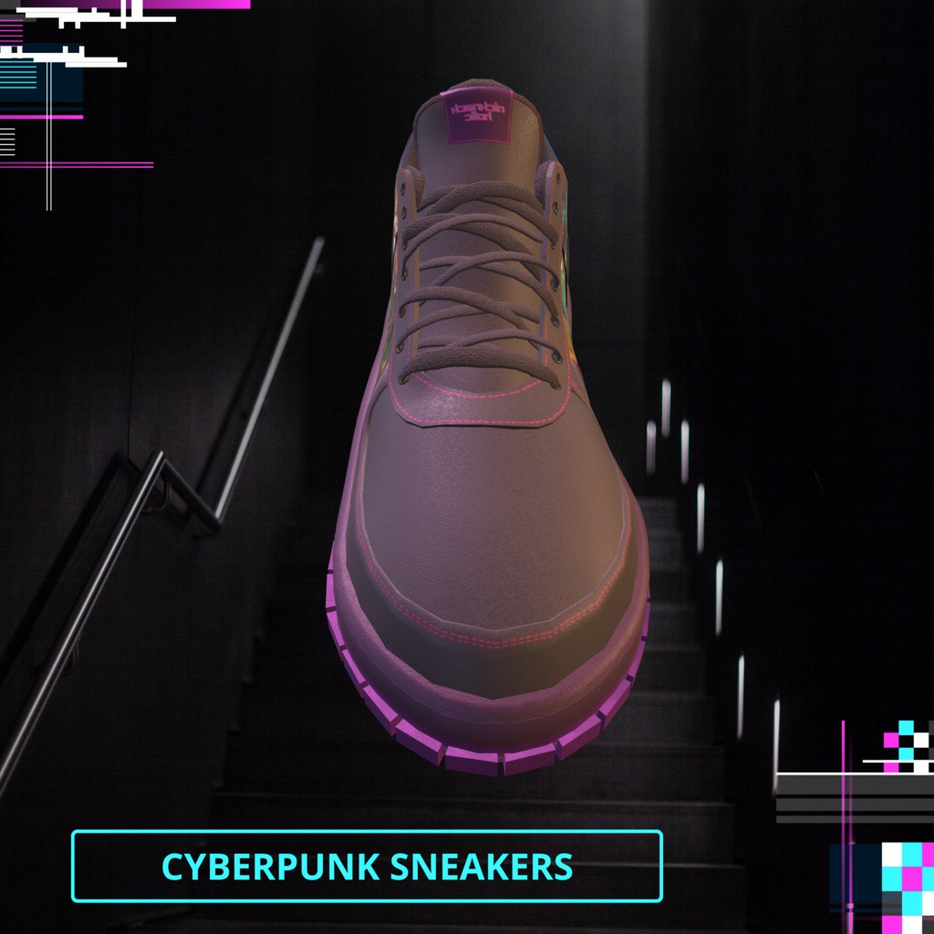 サイバーパンクカラーのオリジナルスニーカー