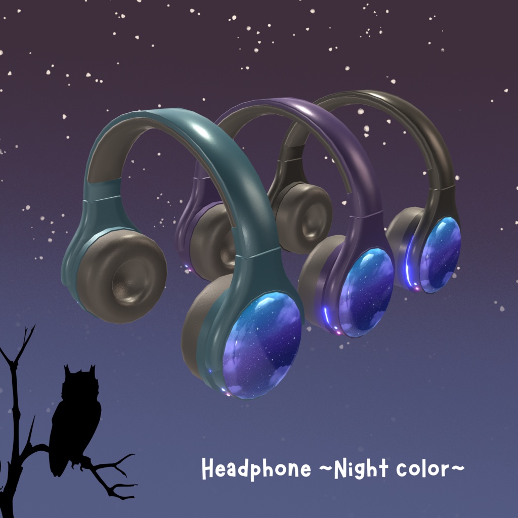 【3色セット】夜カラーのオリジナルヘッドホン
