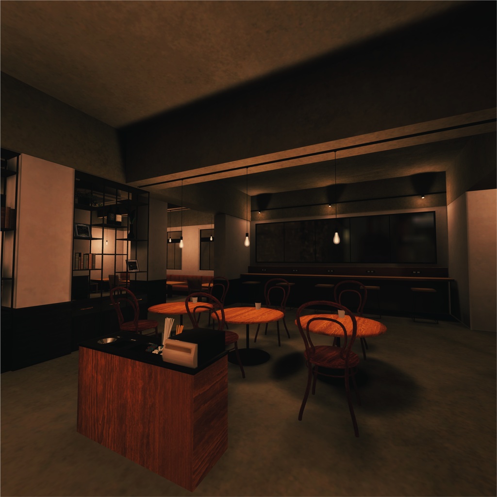 【VRCワールド】Stylish Cafe -ギミック付き-