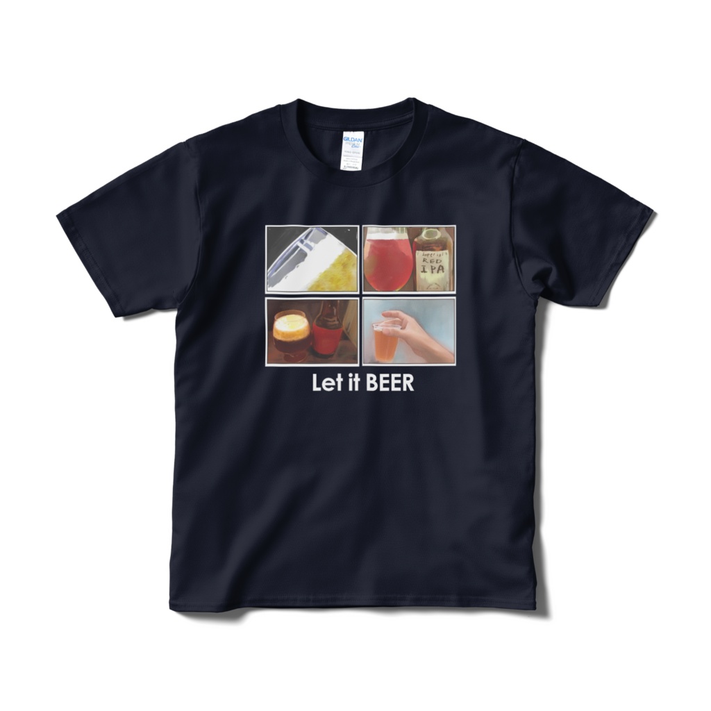 ビールTシャツ　Let it BEER（ネイビー）