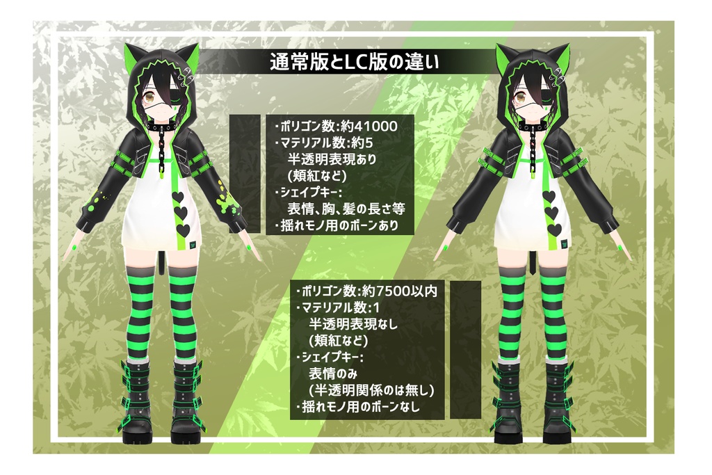 【PC/Quest対応】VR用3dモデル「2A-7-4 / VRCXset シヴィー/ヨツル/フォーシー/クールク」