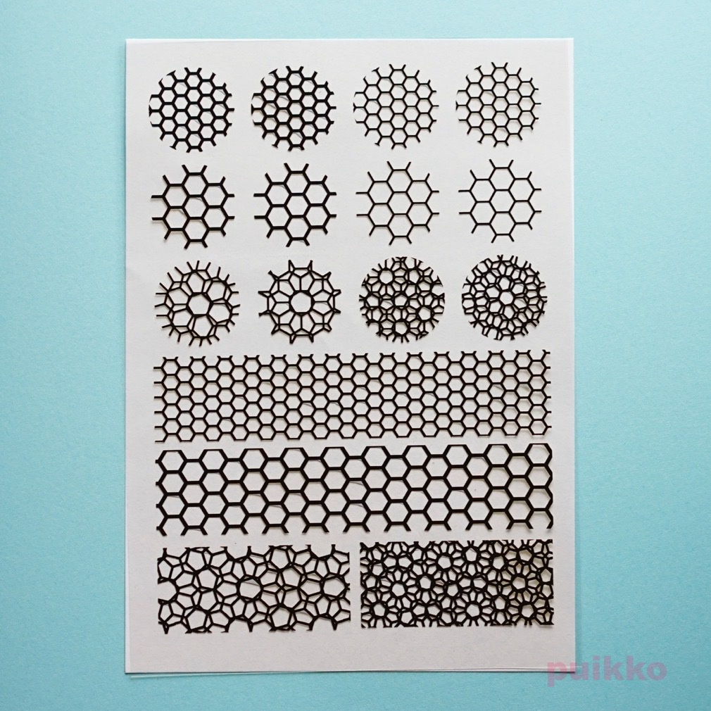 六角形のパターン2 箔押し レジン封入用フィルム