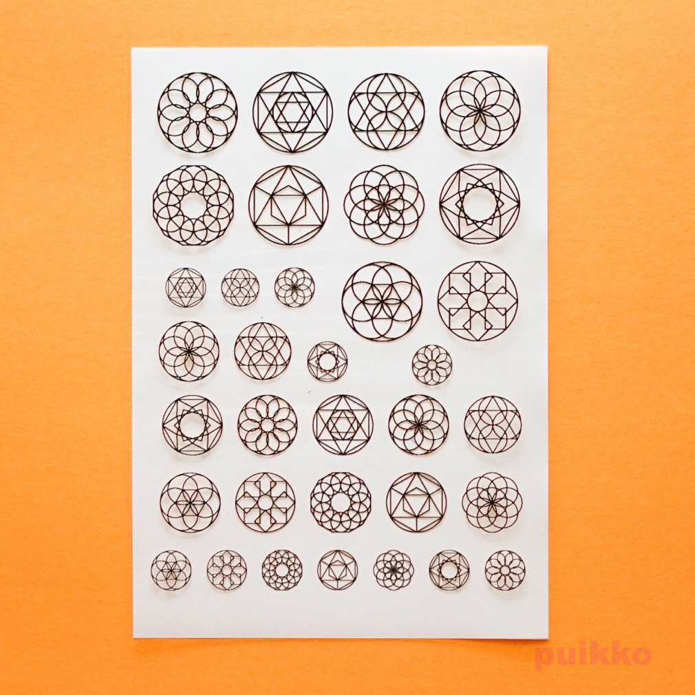 幾何学模様 箔押し レジン封入用フィルム