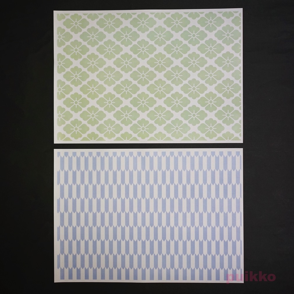 紙製ブックカバー 和柄パターン(カラー)