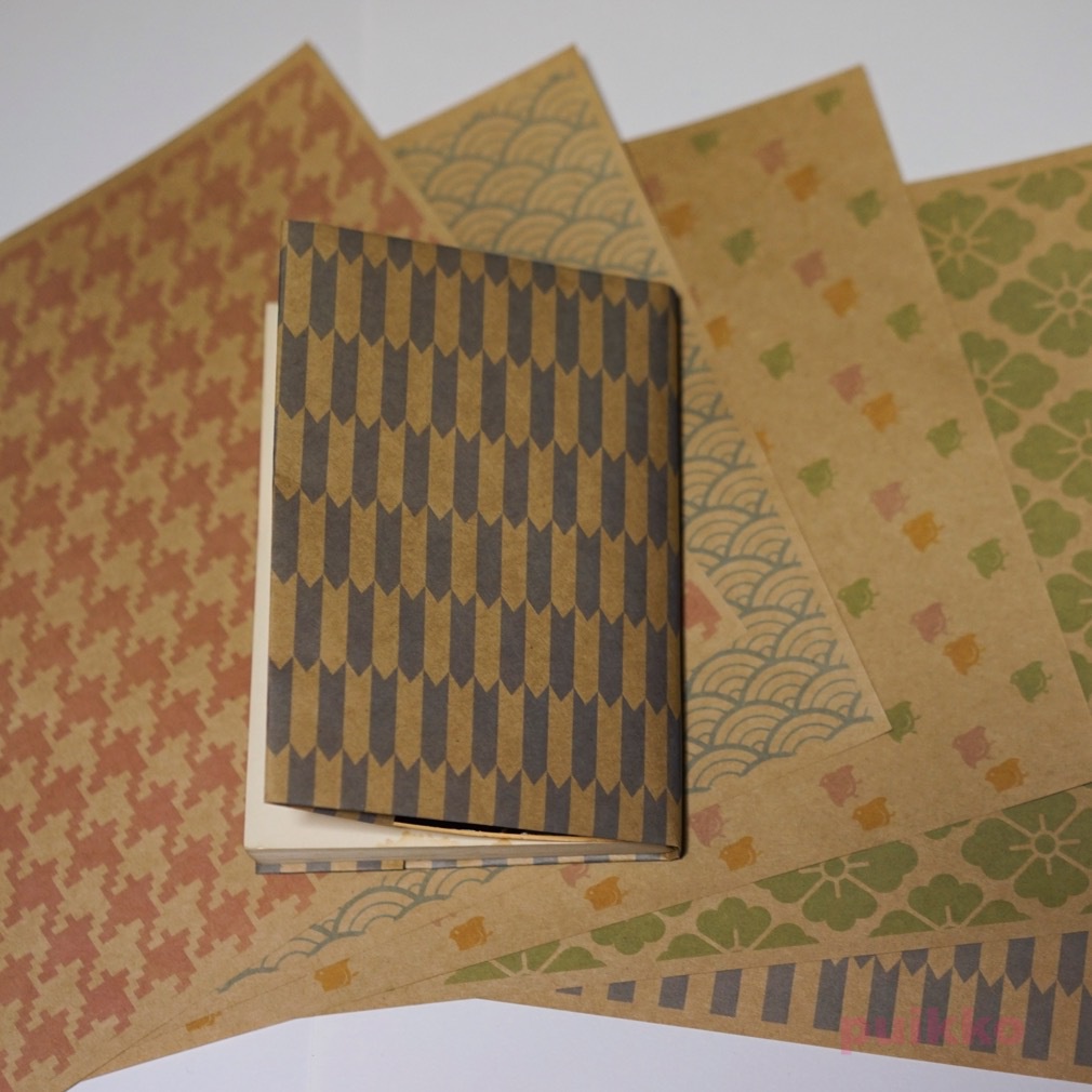 紙製ブックカバー 和柄パターン(カラー)