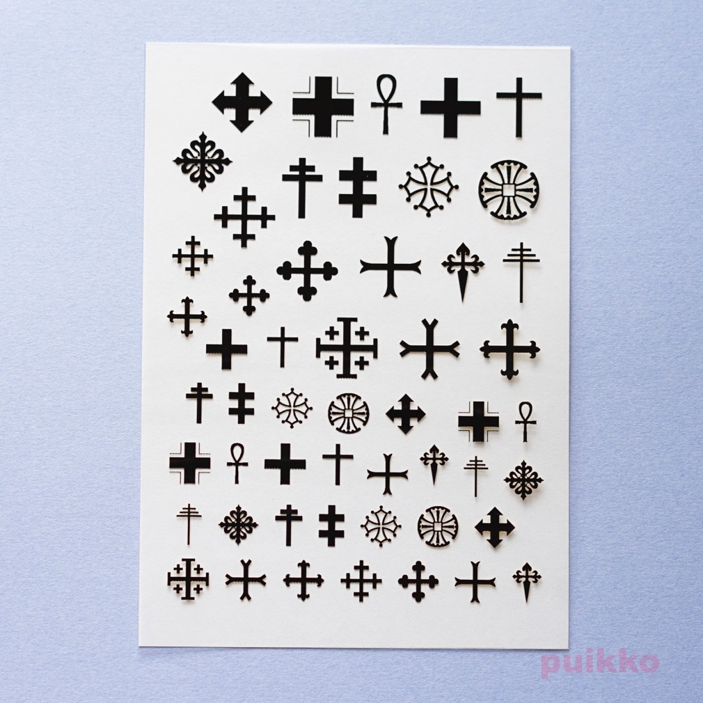 十字1 箔押し レジン封入用フィルム