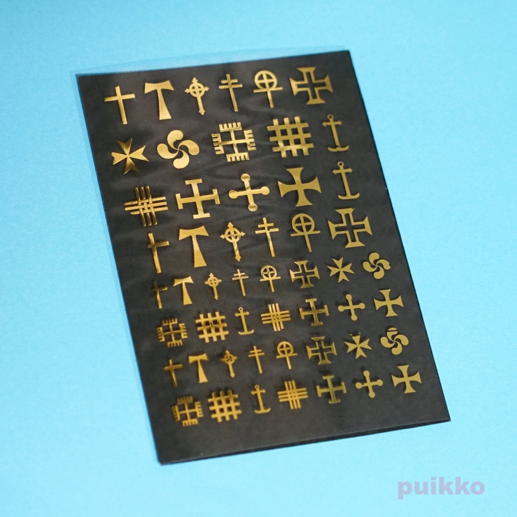 十字2 箔押し レジン封入用フィルム
