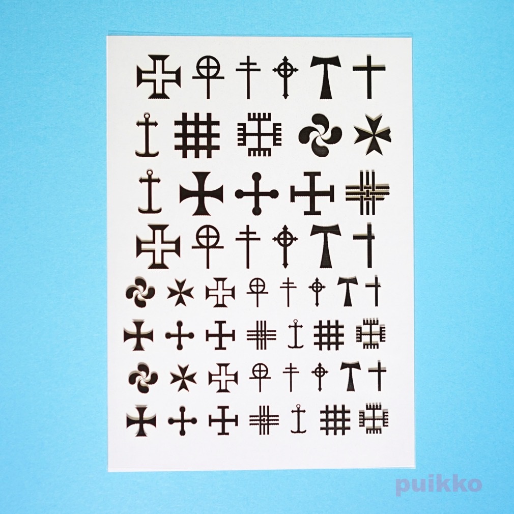 十字2 箔押し レジン封入用フィルム