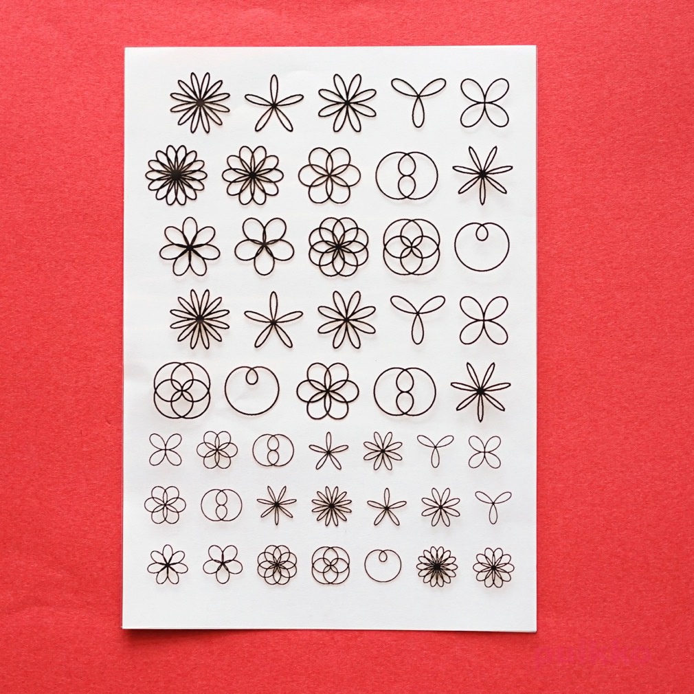 バラ曲線1 箔押し レジン封入用フィルム