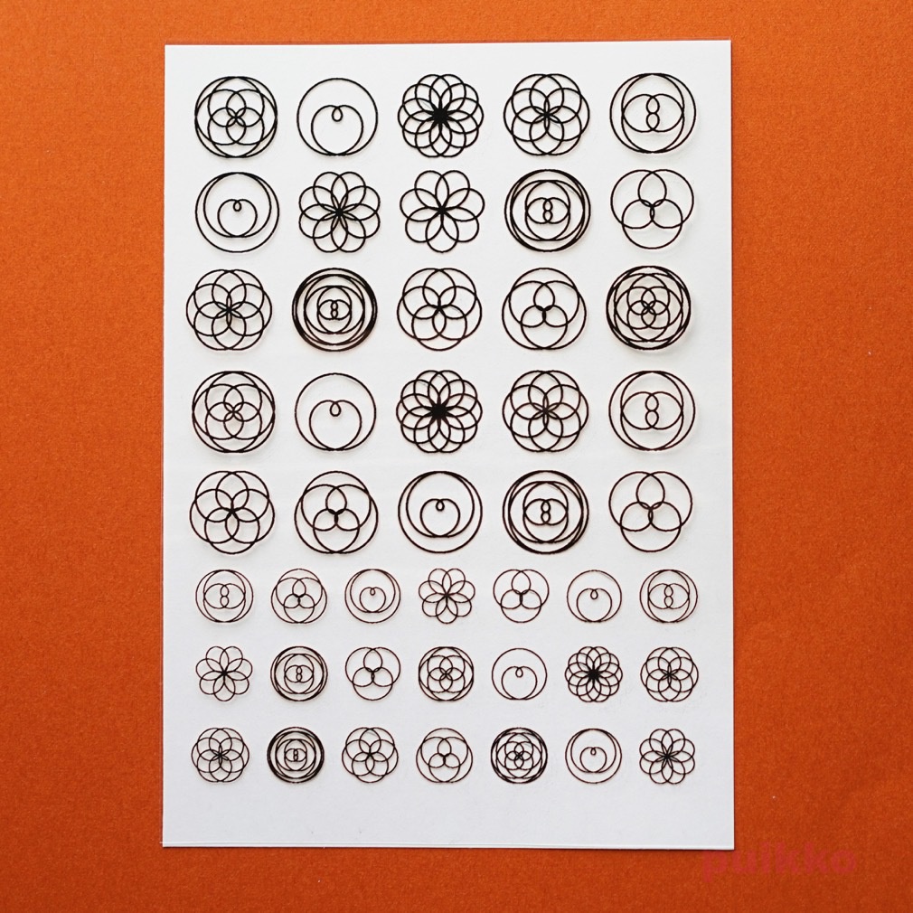 バラ曲線2 箔押し レジン封入用フィルム