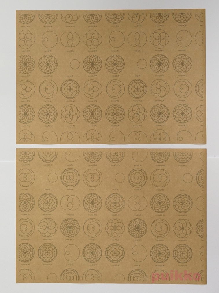 紙製ブックカバー バラ曲線