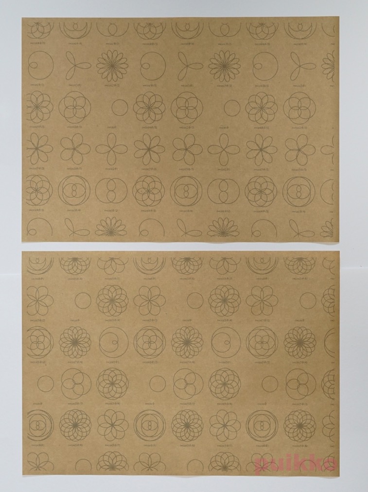 紙製ブックカバー バラ曲線