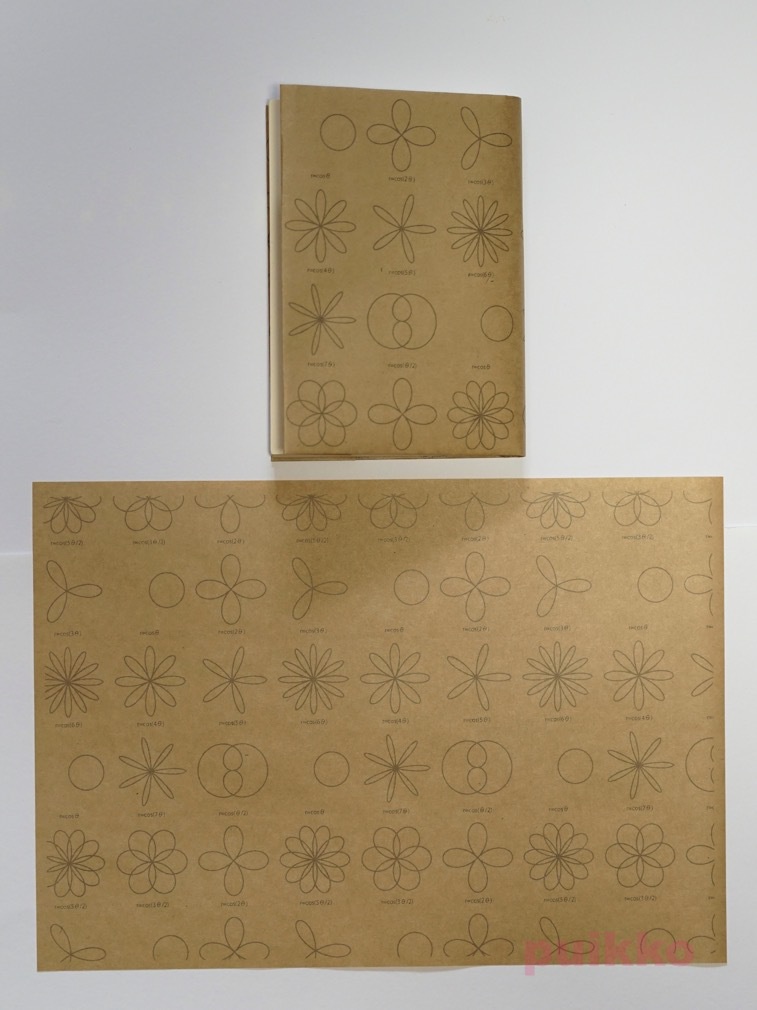 紙製ブックカバー バラ曲線