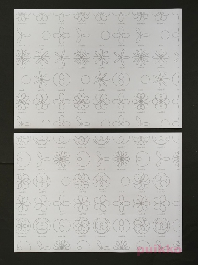 紙製ブックカバー バラ曲線