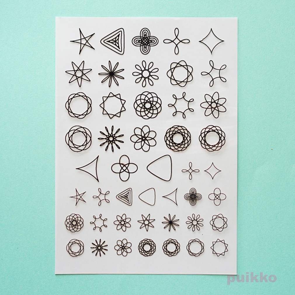 内トロコイド曲線 箔押し レジン封入用フィルム