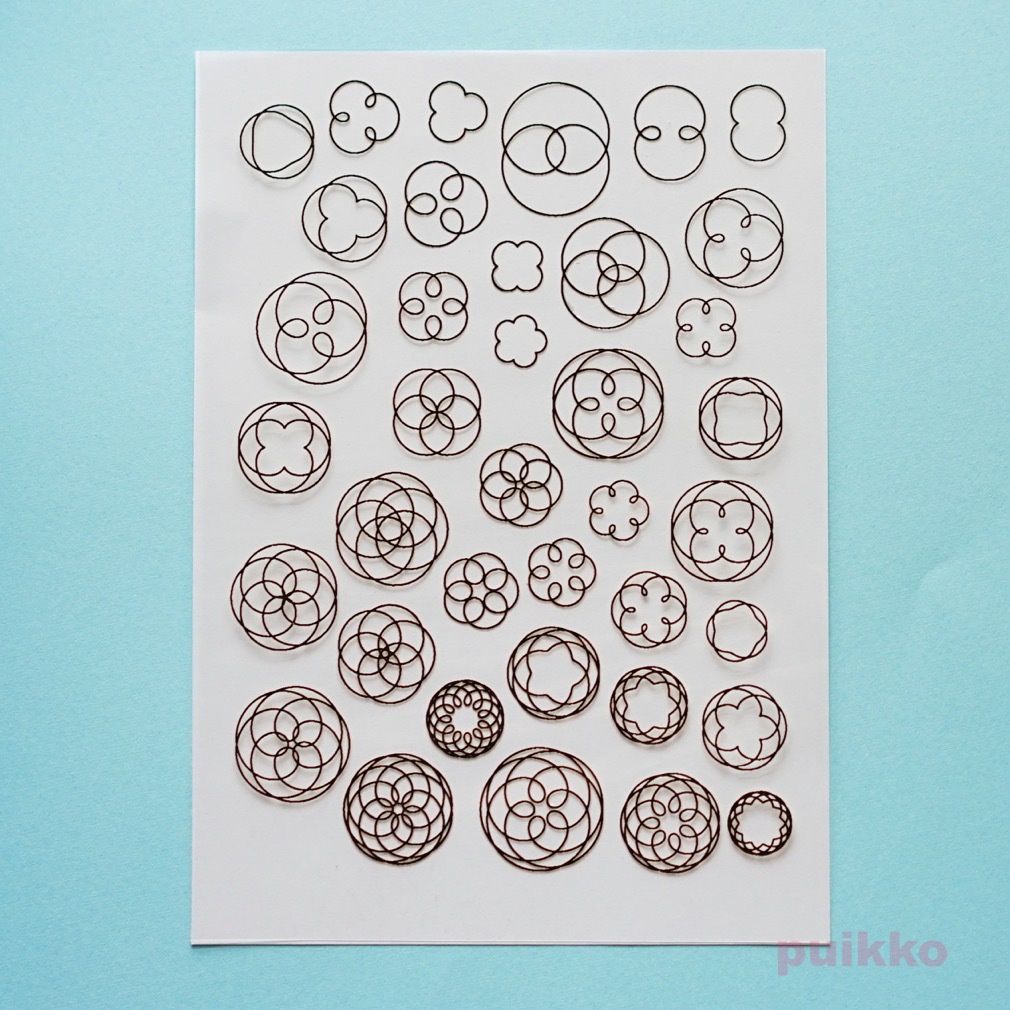 外トロコイド曲線 箔押し レジン封入用フィルム