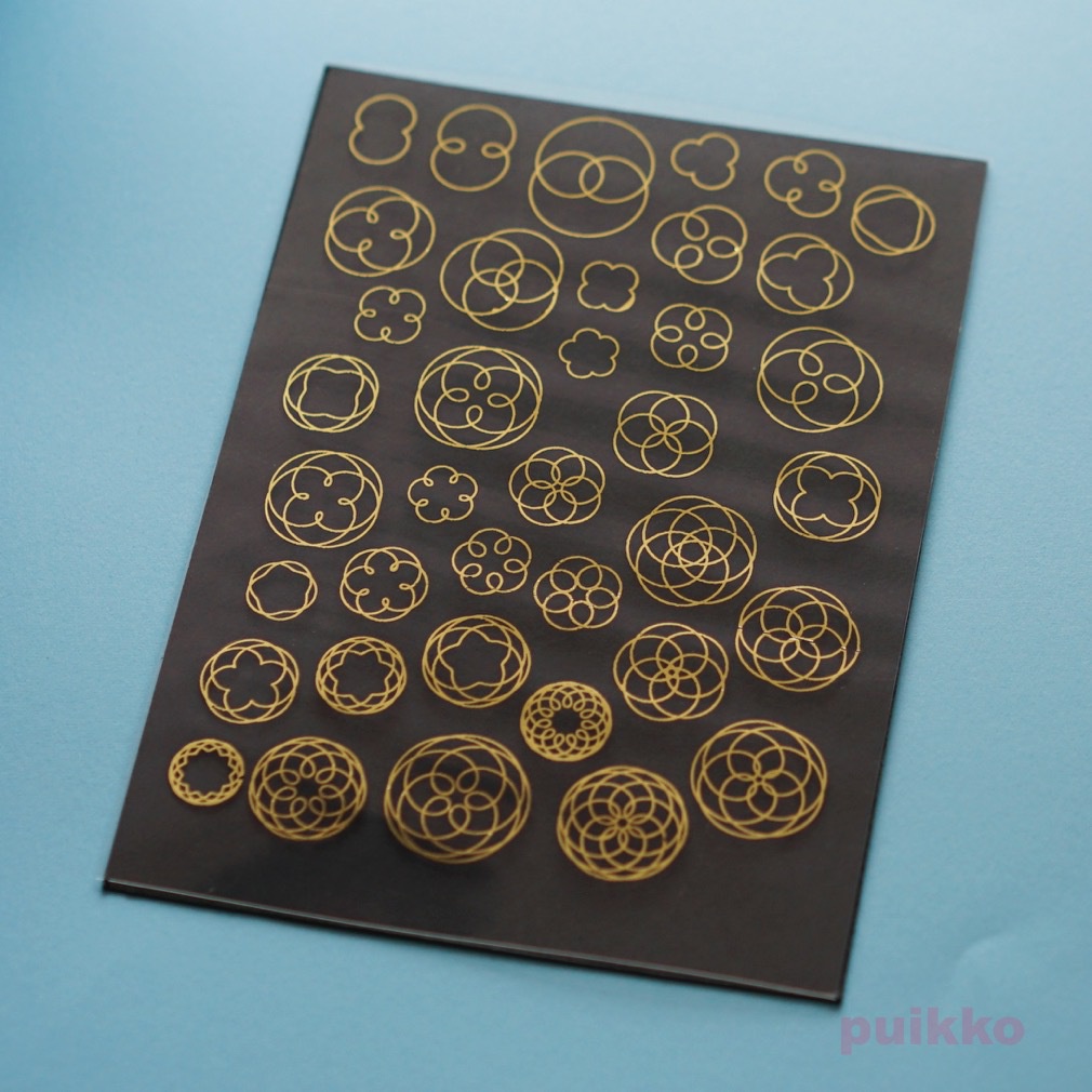 外トロコイド曲線 箔押し レジン封入用フィルム
