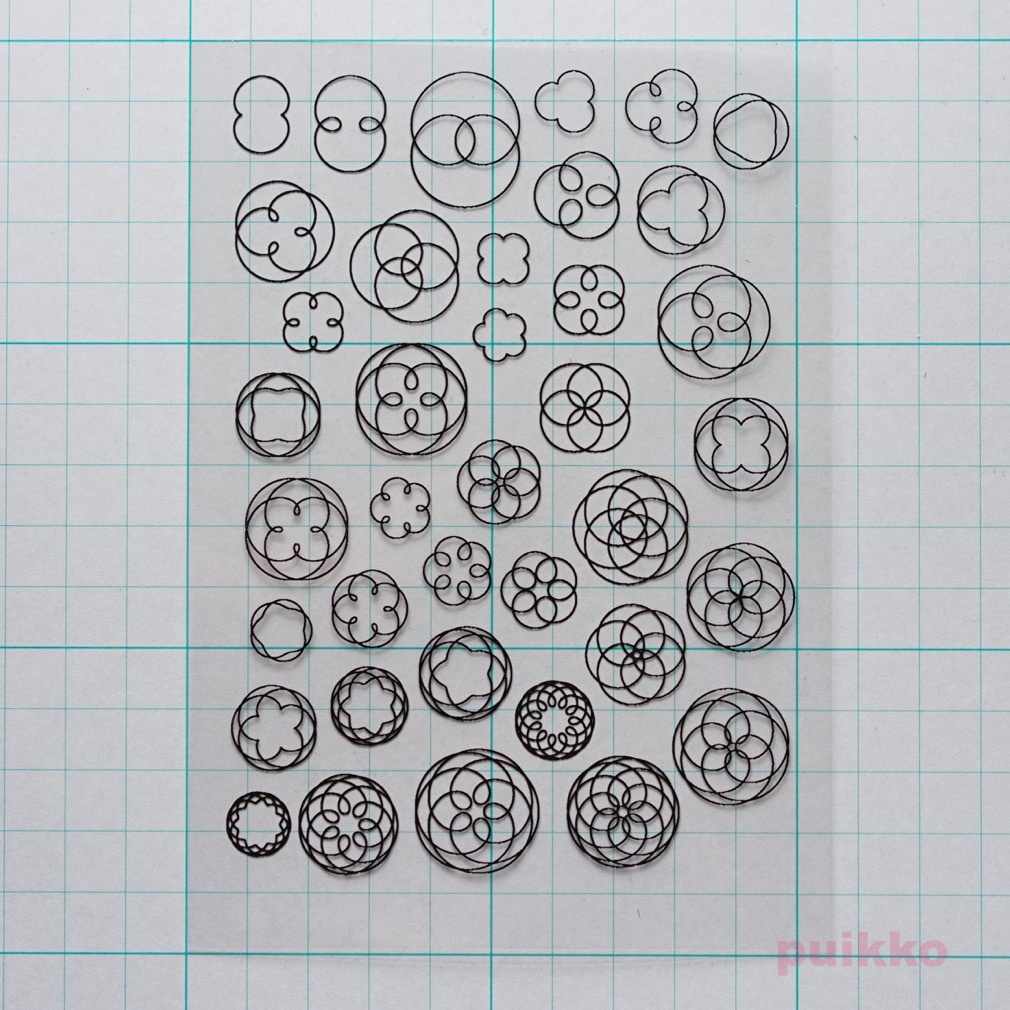 外トロコイド曲線 レジン封入用フィルム