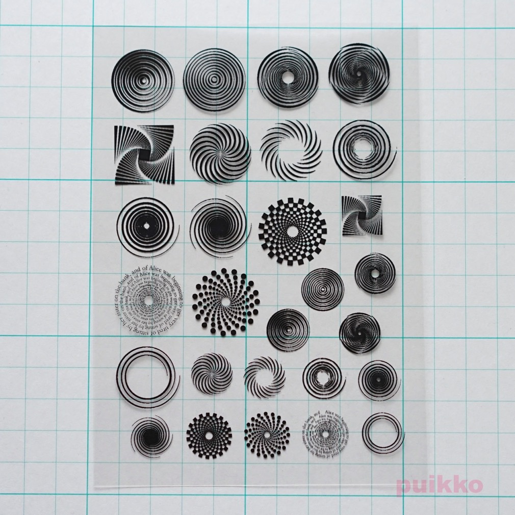 渦巻き&同心円 レジン封入用フィルム
