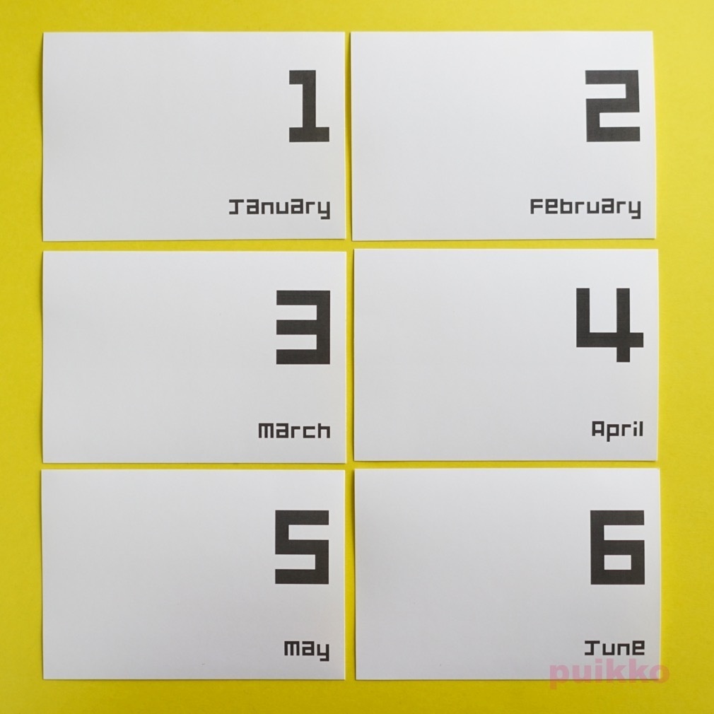 写真整理用マンスリーカード Square・モノクロ