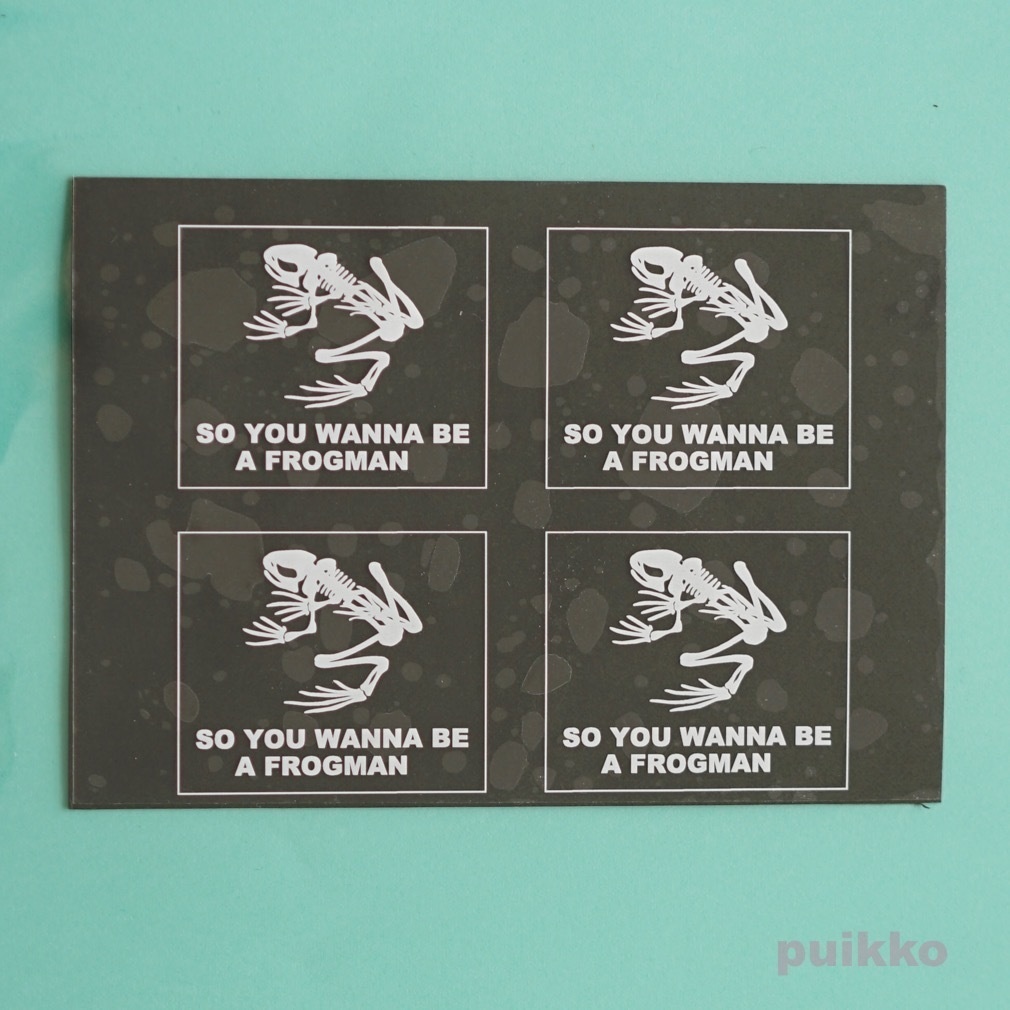 透明シール　ネイビーシールズ　スカルフロッグ　ホワイト