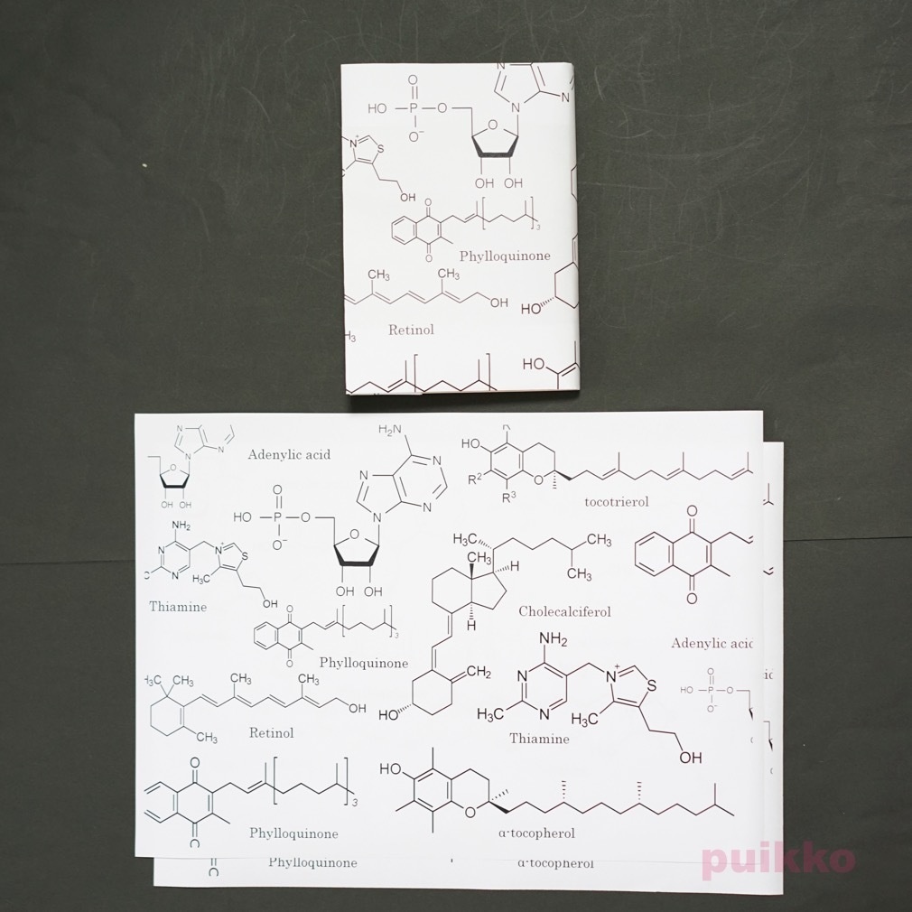 紙製ブックカバー 化学構造式