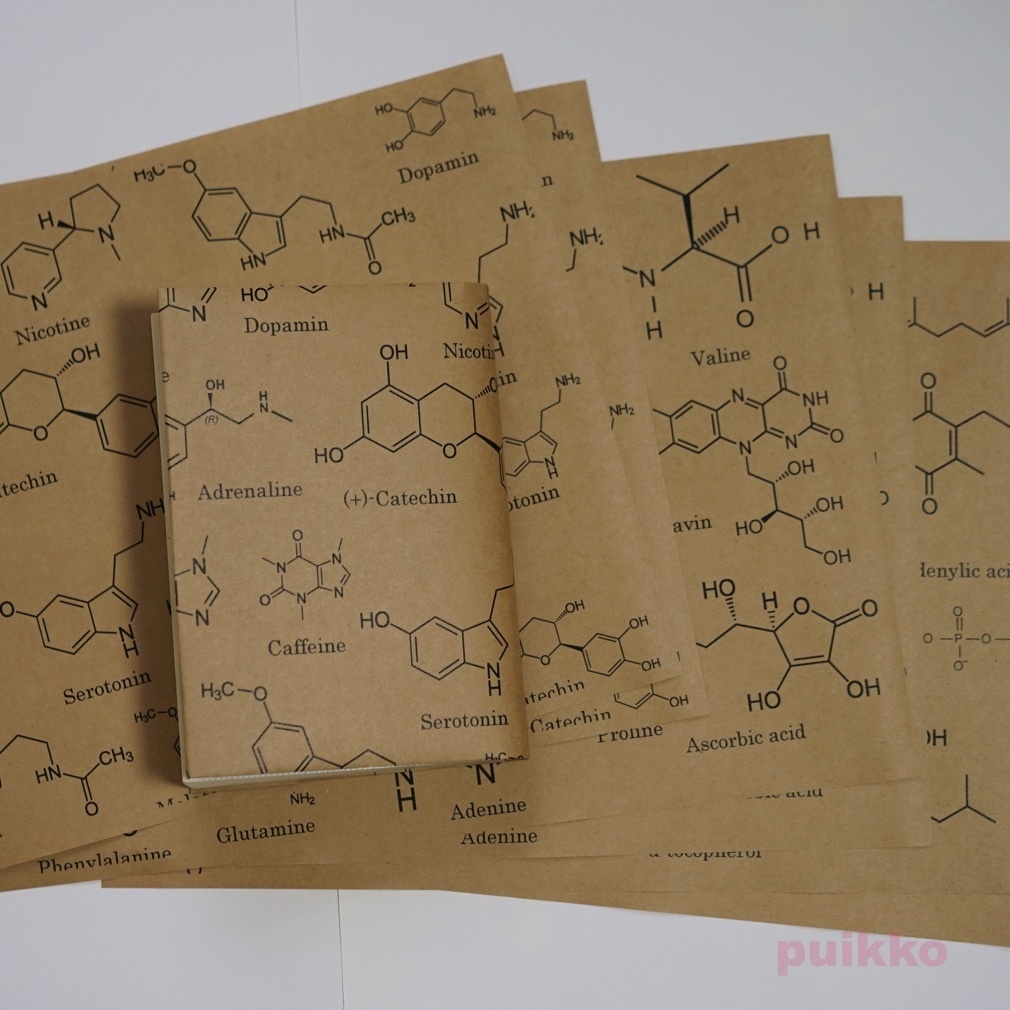 紙製ブックカバー　化学構造式