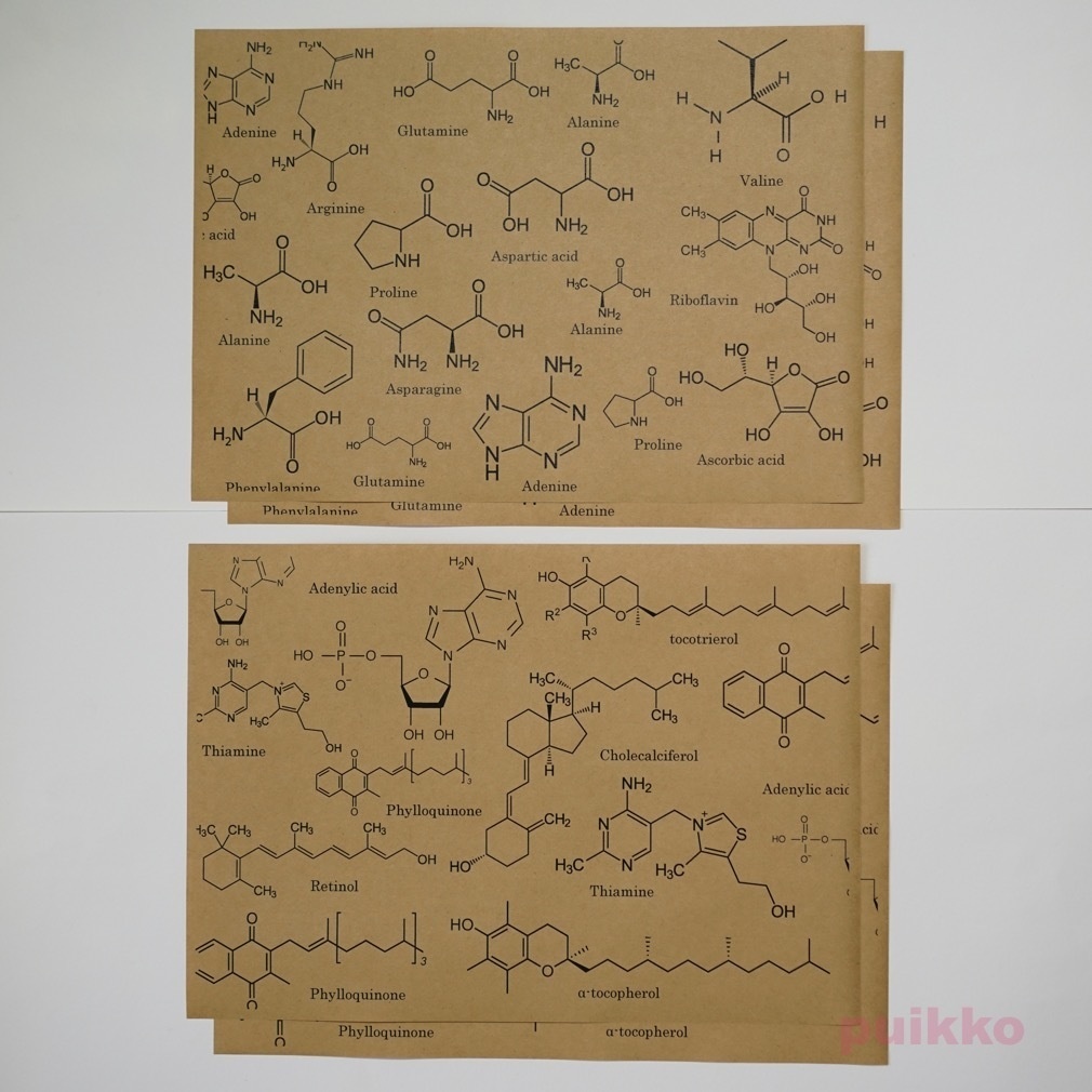 紙製ブックカバー 化学構造式