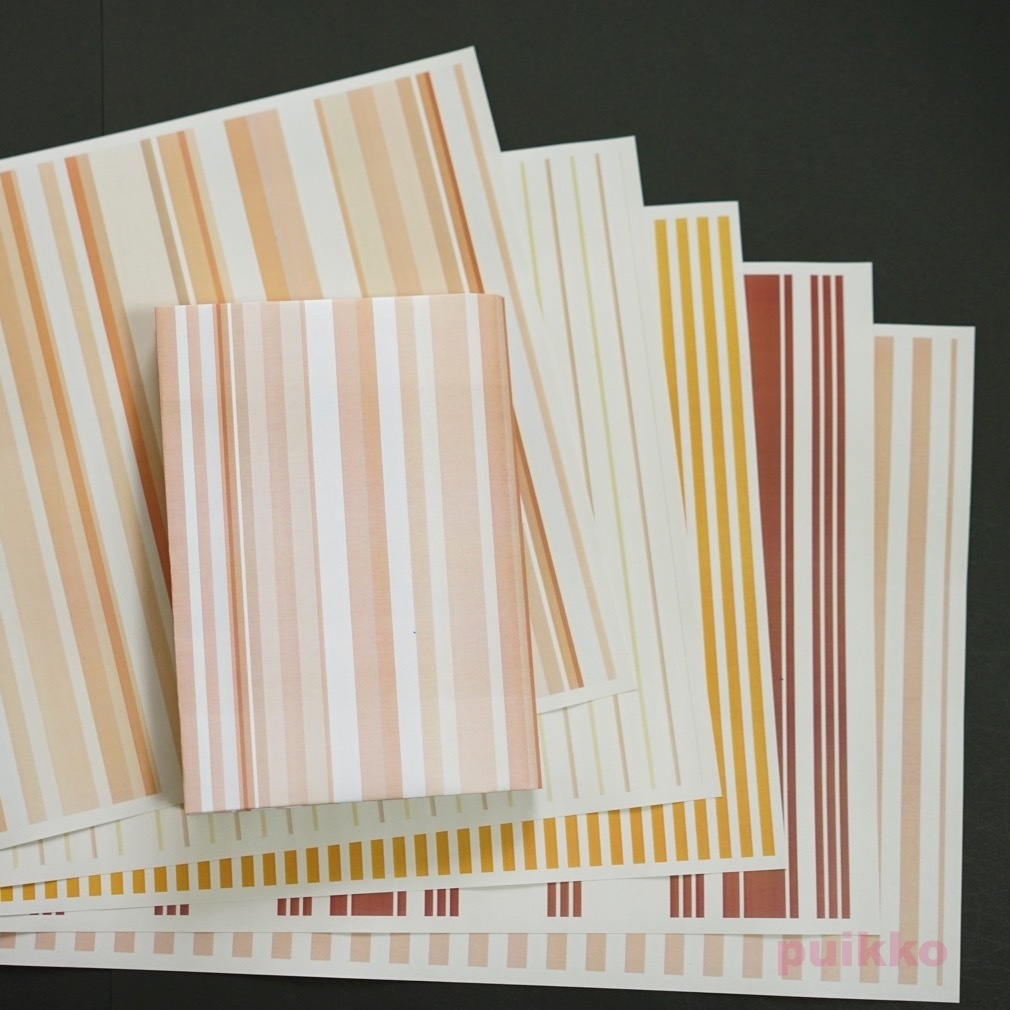 紙製ブックカバー ストライプ(暖色系カラー)