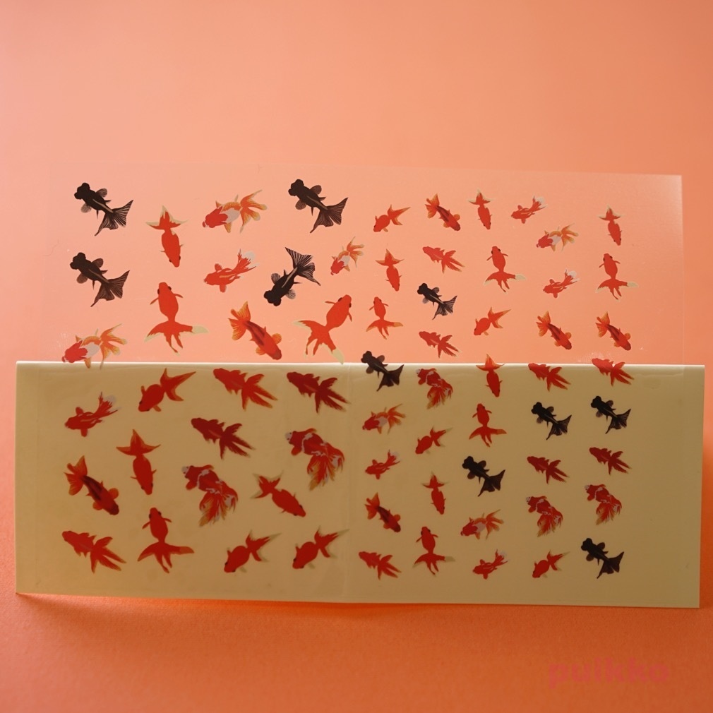 レジン封入用シール(白インク版) 金魚イラスト2