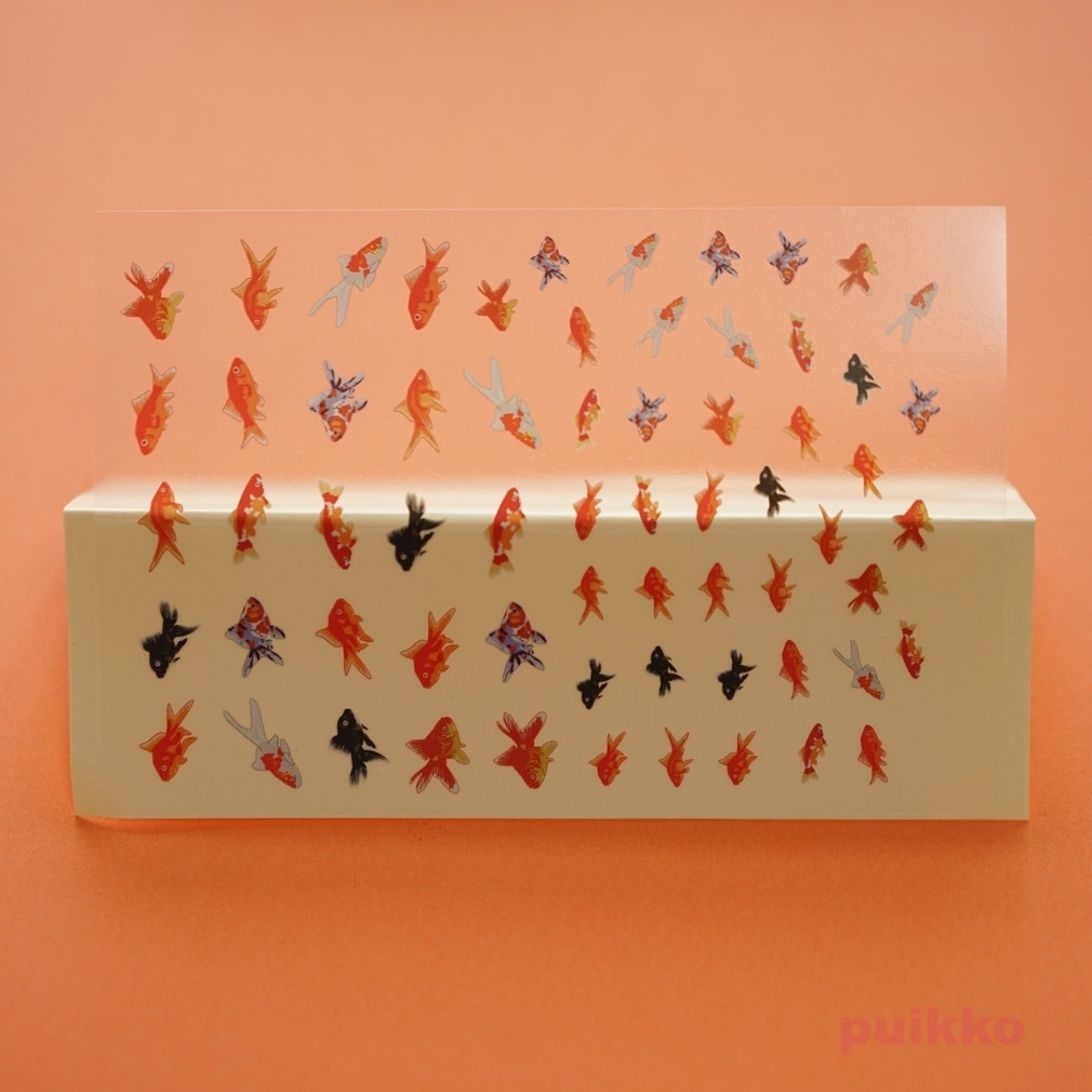 レジン封入用シール(白インク版) 金魚イラスト3