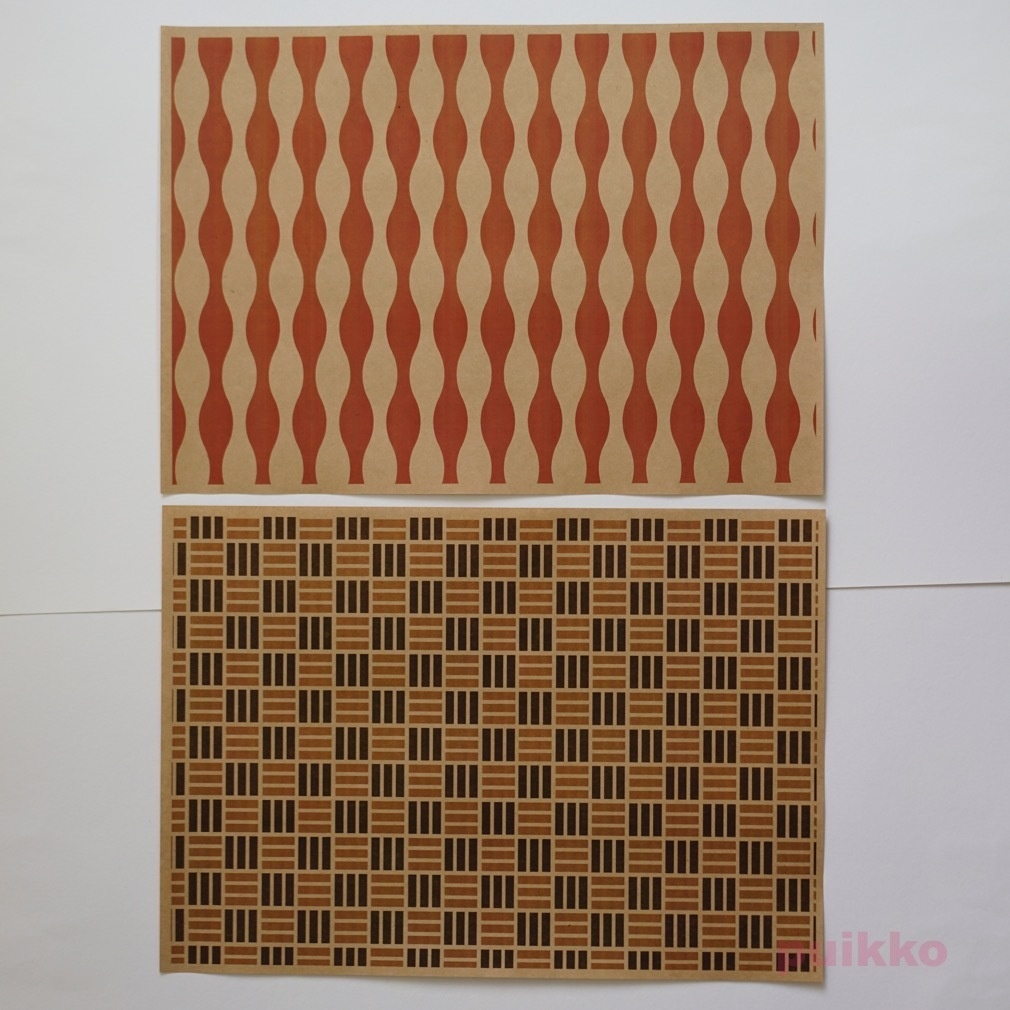 紙製ブックカバー 和柄パターン3(カラー)