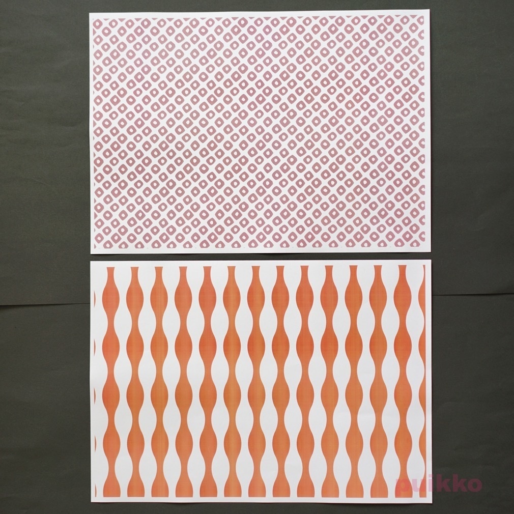 紙製ブックカバー 和柄パターン3(カラー)