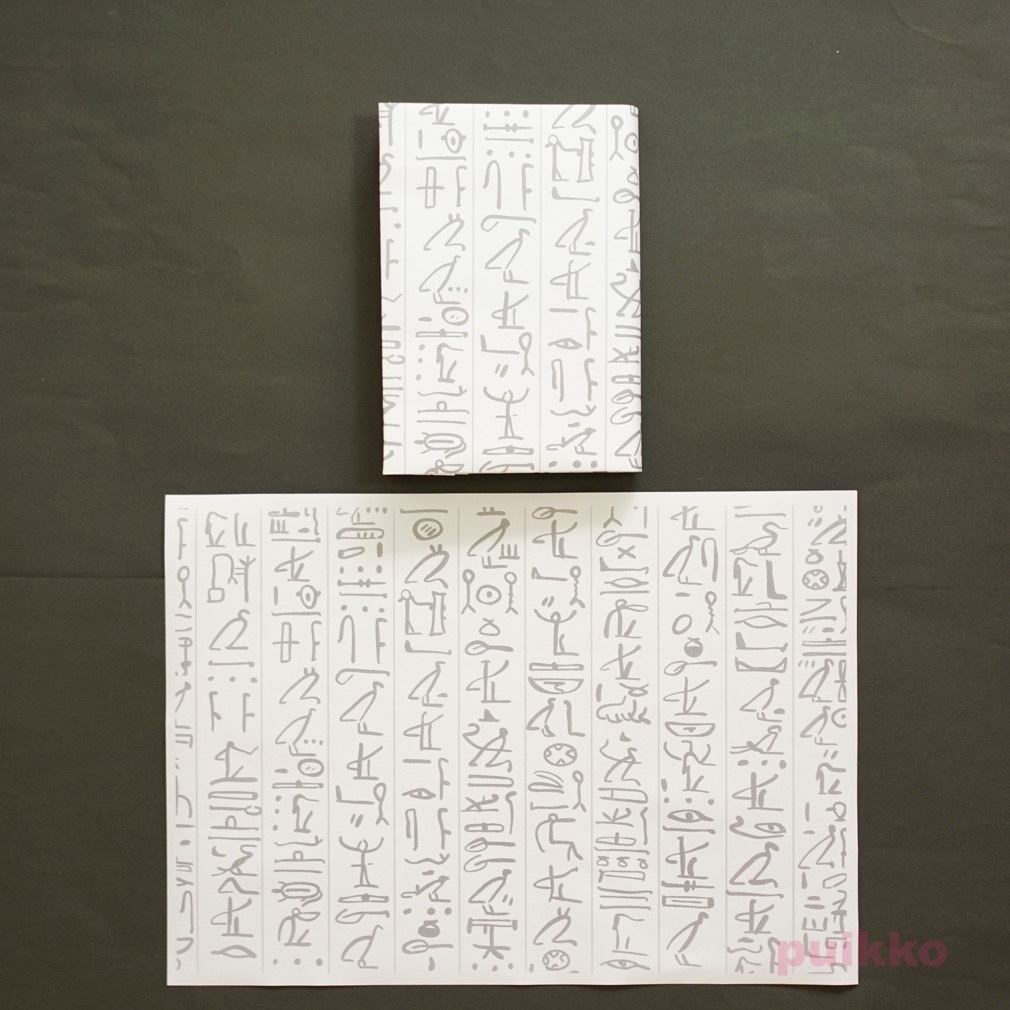 紙製ブックカバー ヒエログリフ2 アオサギに変身するための呪文