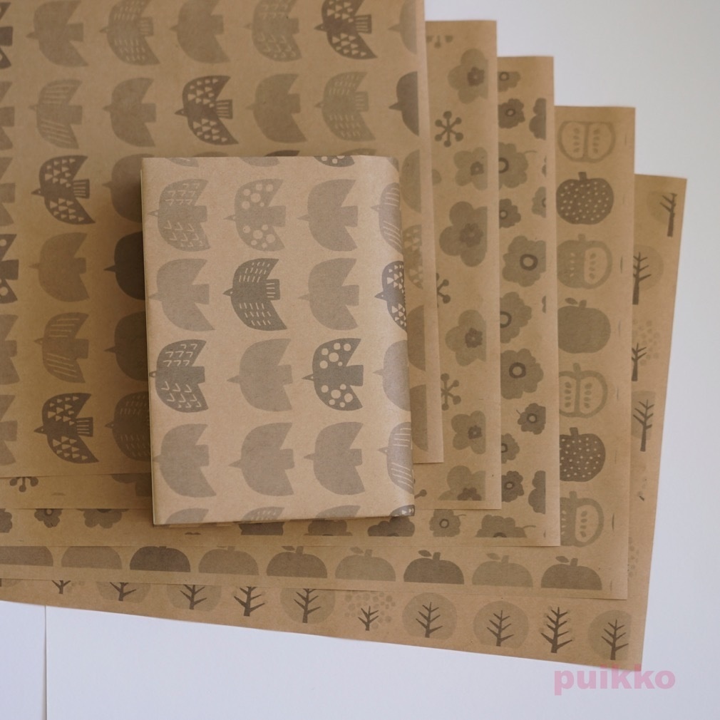 紙製ブックカバー 北欧パターン モノクロ Puikko Booth