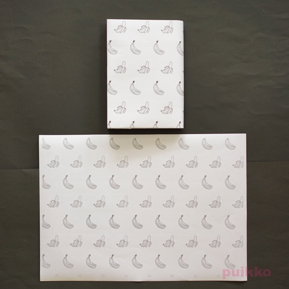 紙製ブックカバー フルーツ(モノクロ)