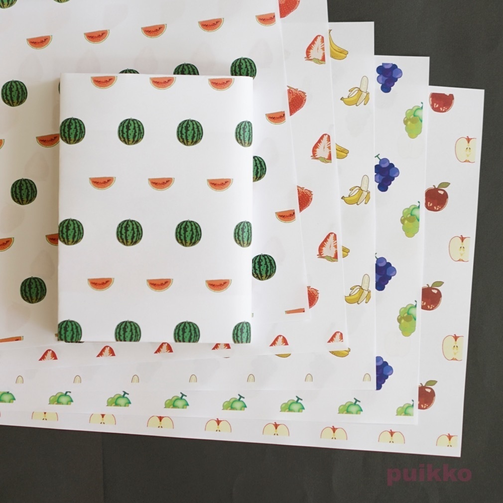 紙製ブックカバー フルーツ(カラー)