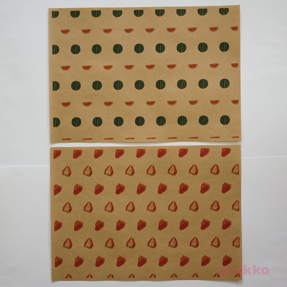 紙製ブックカバー フルーツ(カラー)