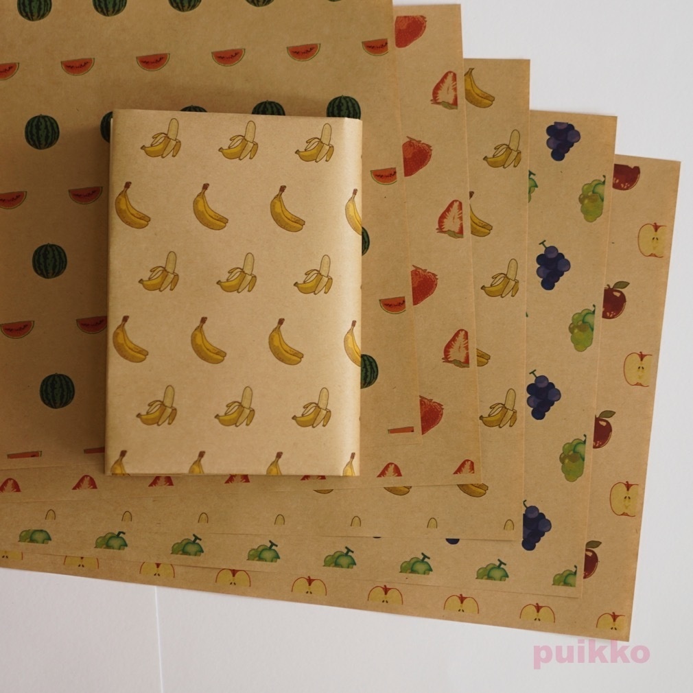 紙製ブックカバー フルーツ カラー Puikko Booth