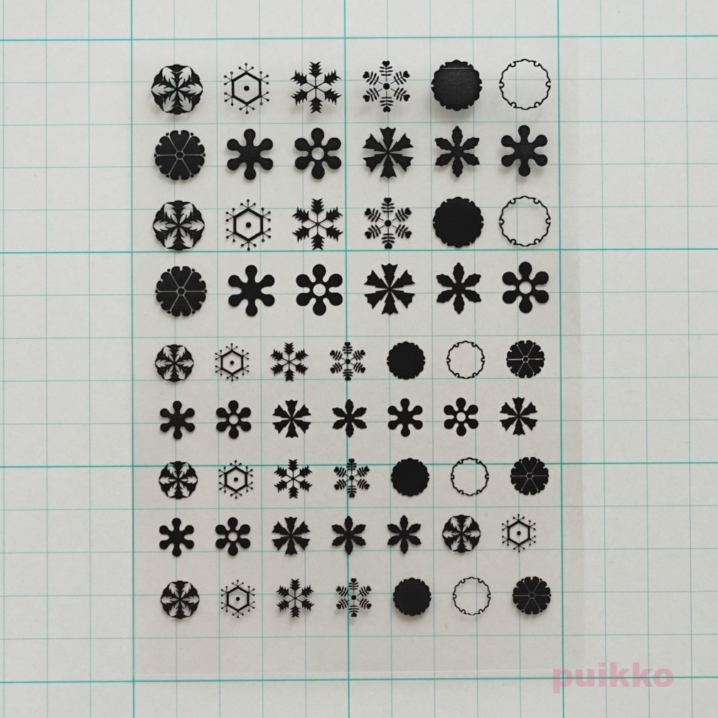 家紋・雪・小 レジン封入用フィルム