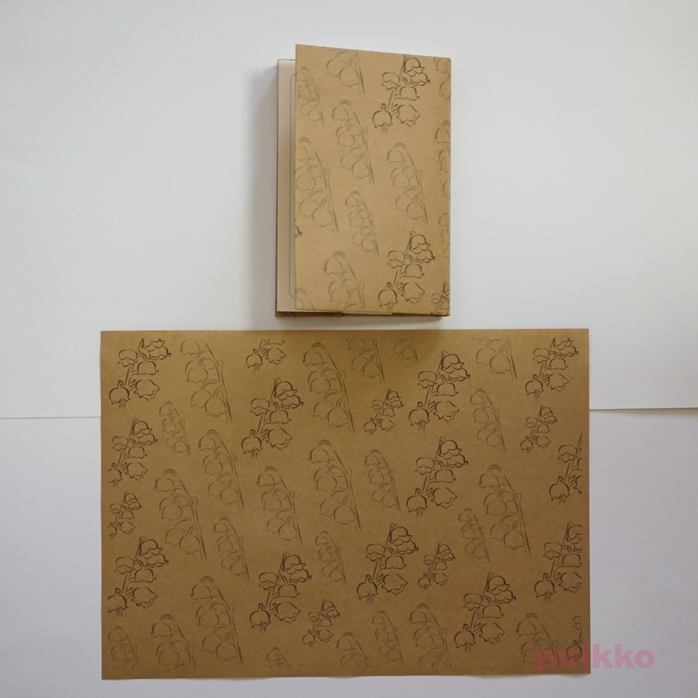 紙製ブックカバー 花・線画