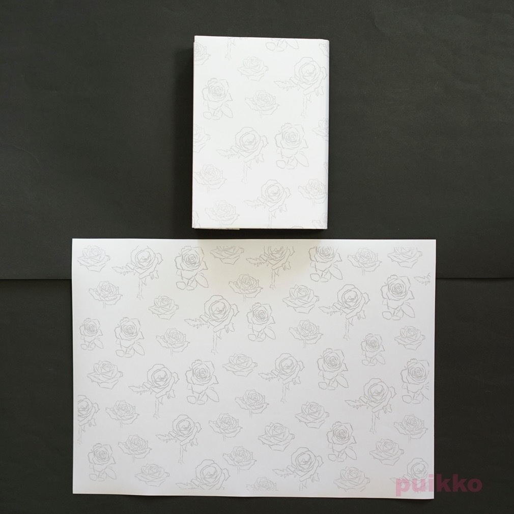 紙製ブックカバー 花・線画