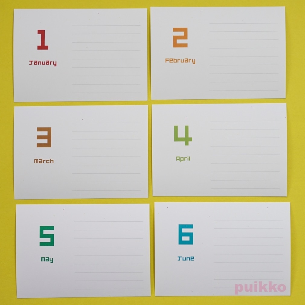 写真整理用マンスリーカード Square・罫線付き