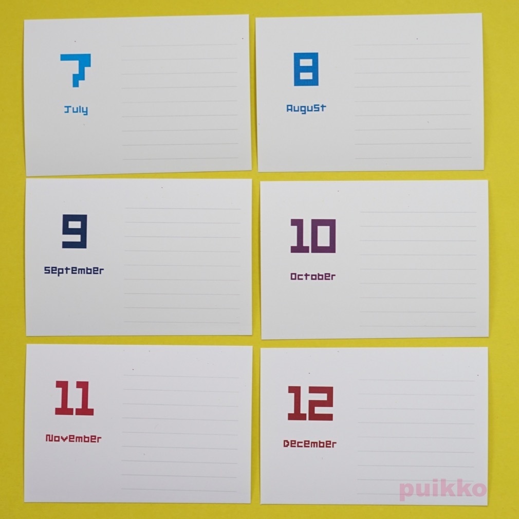 写真整理用マンスリーカード Square・罫線付き