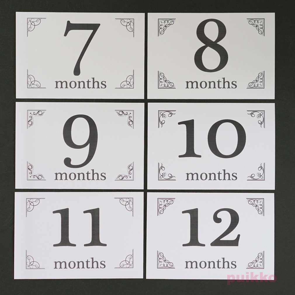 ベビーマンスリーカード レトロ飾り罫(はがきサイズ)