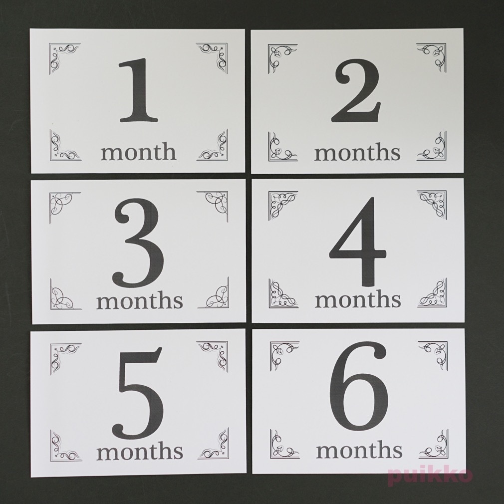 ベビーマンスリーカード レトロ飾り罫(はがきサイズ)