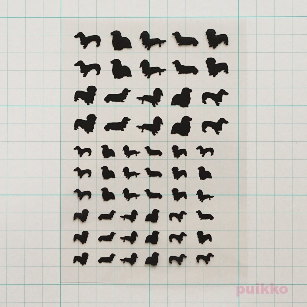 ミニチュアダックスロングヘアード レジン封入用フィルム