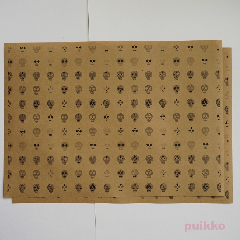 紙製ブックカバー メキシカンスカル(モノクロ)