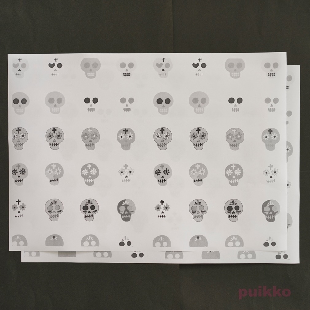 紙製ブックカバー メキシカンスカル(モノクロ)