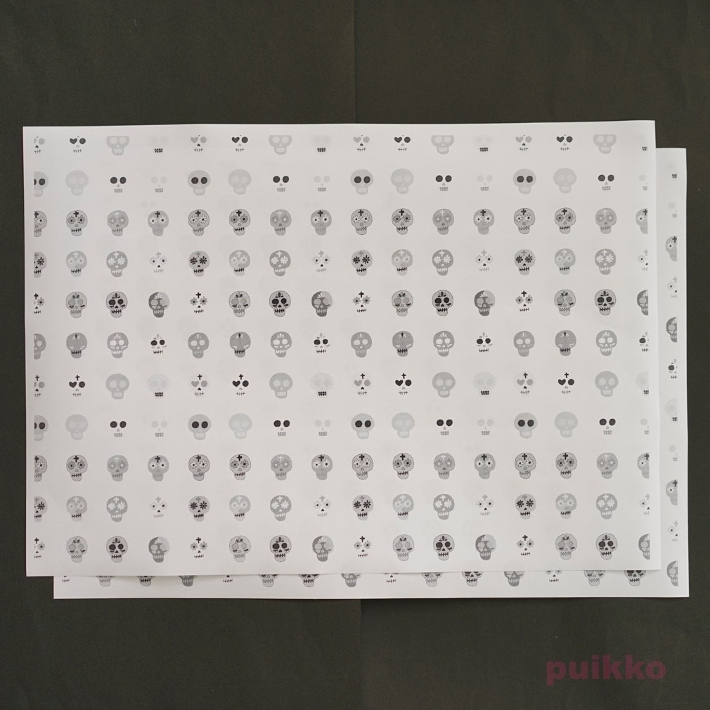 紙製ブックカバー メキシカンスカル(モノクロ)